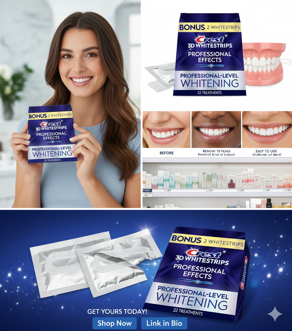 3D Whitestrips Professional Effects – Teeth Whitening Kit, 22 Treatments (20 + 2 Bonus), Each with 1 Upper/1Lower, 44 Strips –  3Dwhite Teeth Whitening Strips