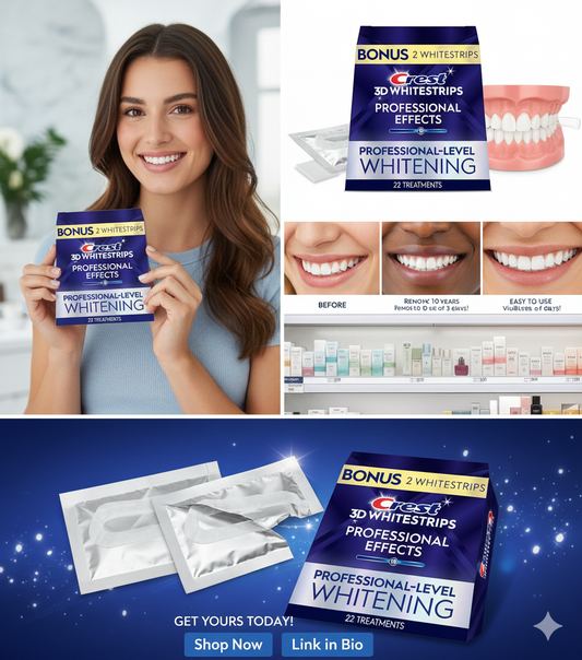 3D Whitestrips Professional Effects – Teeth Whitening Kit, 22 Treatments (20 + 2 Bonus), Each with 1 Upper/1Lower, 44 Strips –  3Dwhite Teeth Whitening Strips