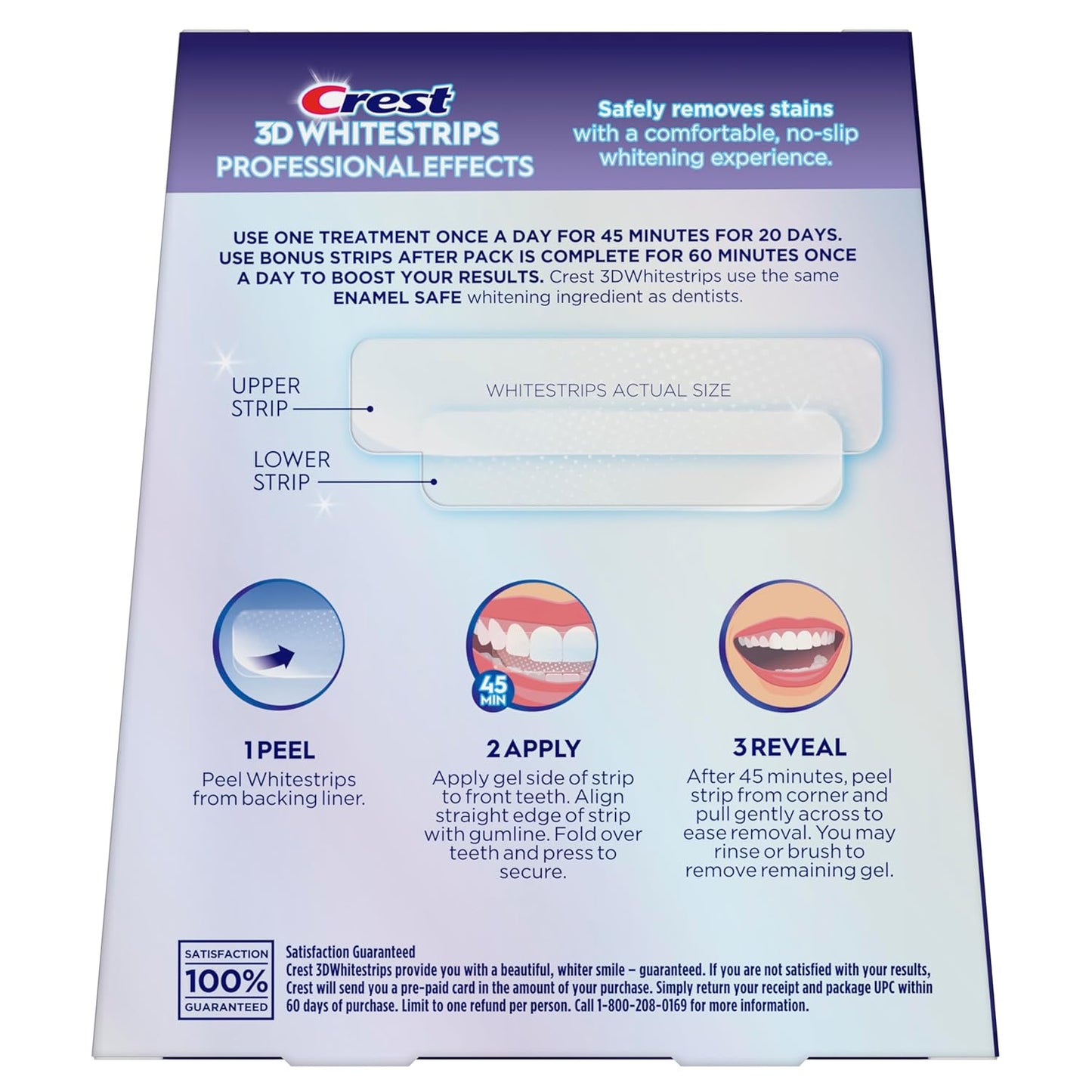 3D Whitestrips Professional Effects – Teeth Whitening Kit, 22 Treatments (20 + 2 Bonus), Each with 1 Upper/1Lower, 44 Strips –  3Dwhite Teeth Whitening Strips