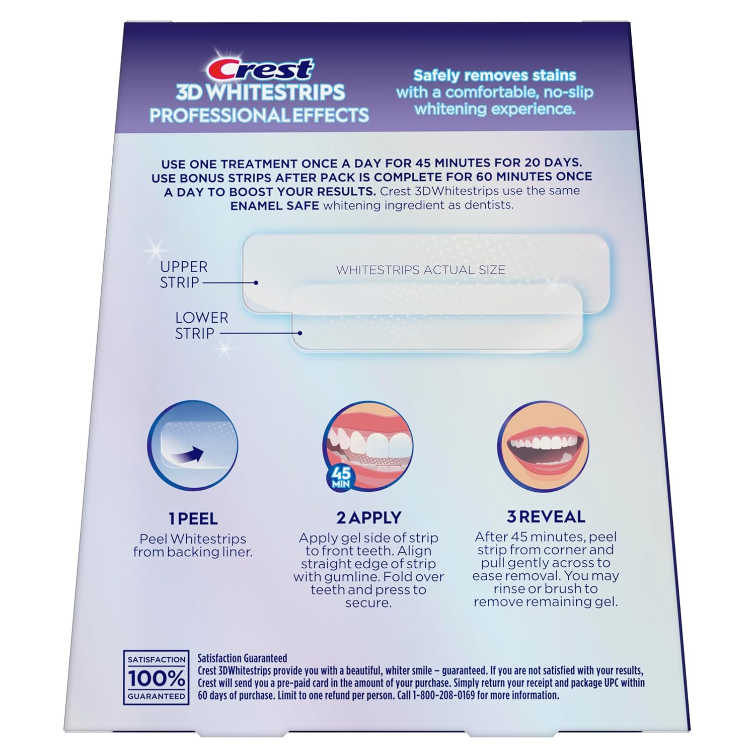 3D Whitestrips Professional Effects – Teeth Whitening Kit, 22 Treatments (20 + 2 Bonus), Each with 1 Upper/1Lower, 44 Strips –  3Dwhite Teeth Whitening Strips