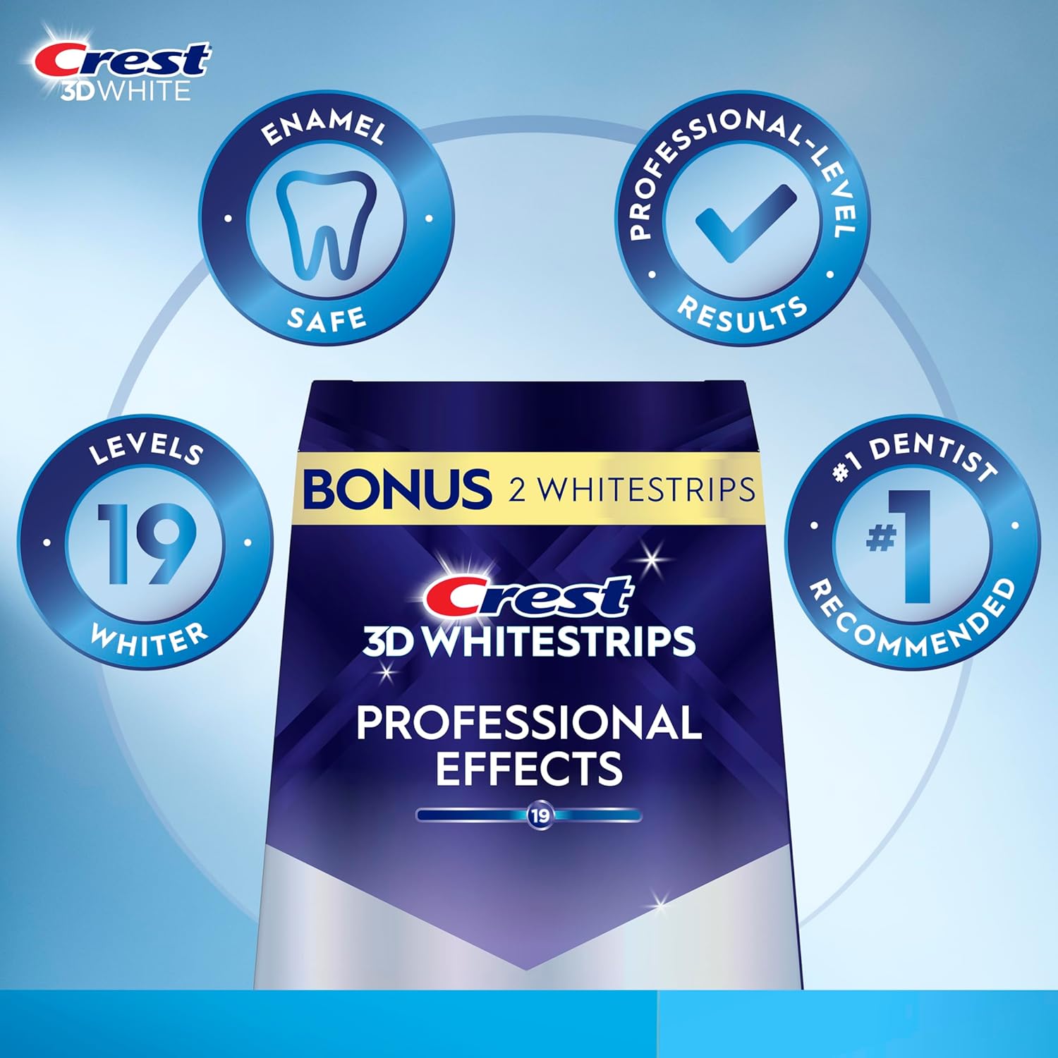 3D Whitestrips Professional Effects – Teeth Whitening Kit, 22 Treatments (20 + 2 Bonus), Each with 1 Upper/1Lower, 44 Strips –  3Dwhite Teeth Whitening Strips