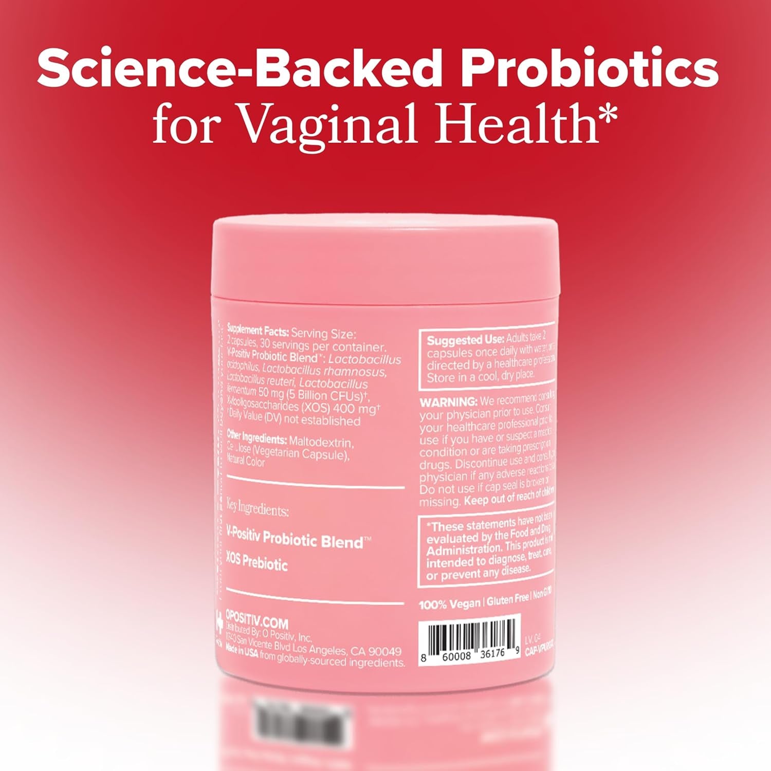 URO Vaginal Probiotics for Women Ph Balance with Prebiotics & Lactobacillus – Vaginal Health Supplement – Promote Healthy Vaginal Odor & Flora, 60 Count (Pack of 1), 1 Month Supply