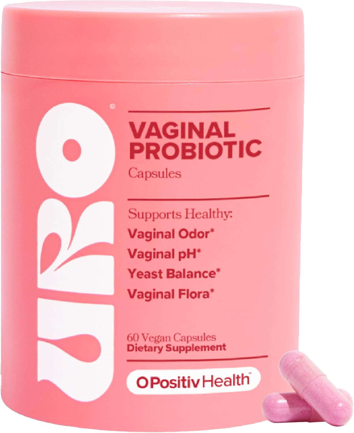 URO Vaginal Probiotics for Women Ph Balance with Prebiotics & Lactobacillus – Vaginal Health Supplement – Promote Healthy Vaginal Odor & Flora, 60 Count (Pack of 1), 1 Month Supply