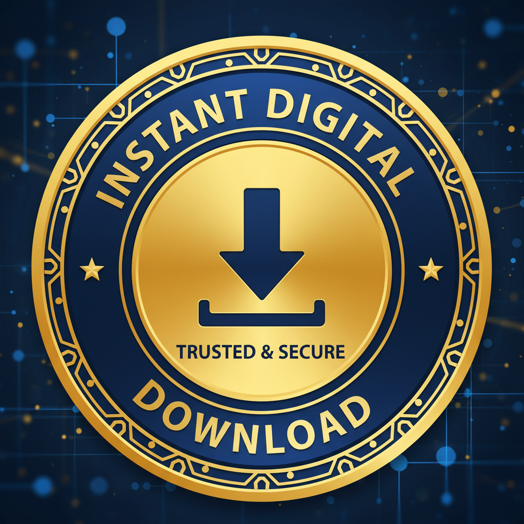 Instant digital download badge for immediate access